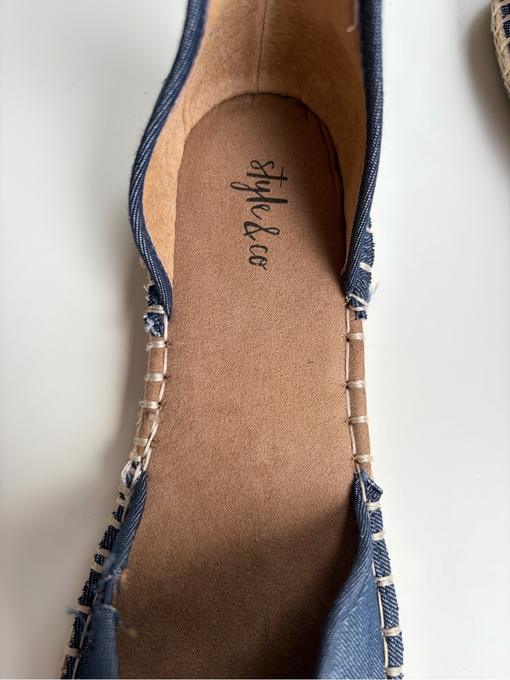 🆕✨🫐 Style&Co NavyBlue Espadrille Flats Strap Ankle Canvas Shoes Size 7.5M Summer - Picture 13 of 16